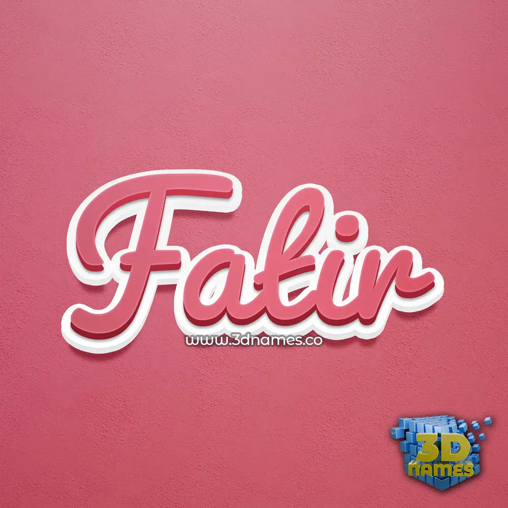 fatir in Red Scribble style - 3D name wallpaper