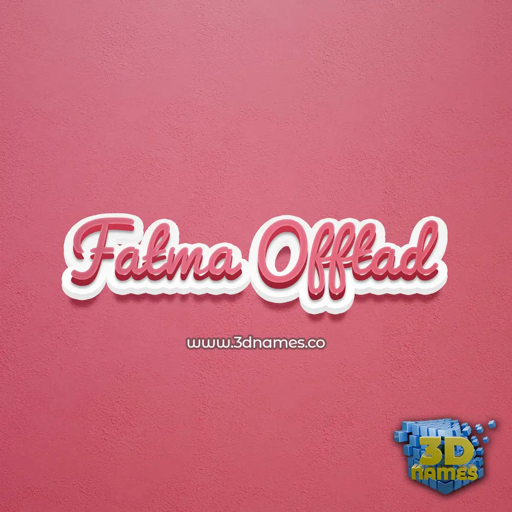 fatma offtad in Red Scribble style - 3D name wallpaper