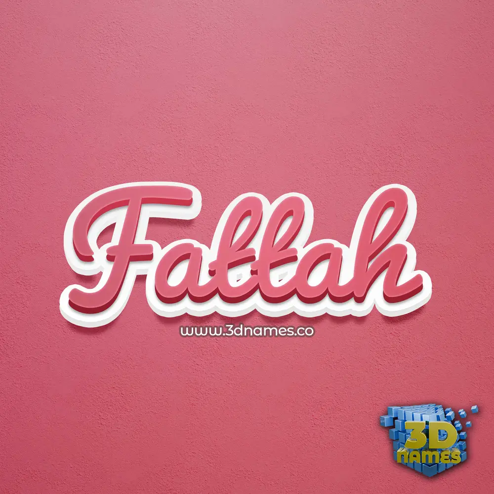 fattah in Red Scribble style - 3D name wallpaper