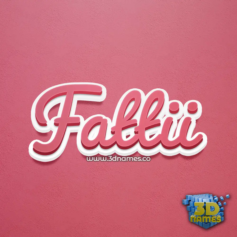fattii in Red Scribble style - 3D name wallpaper