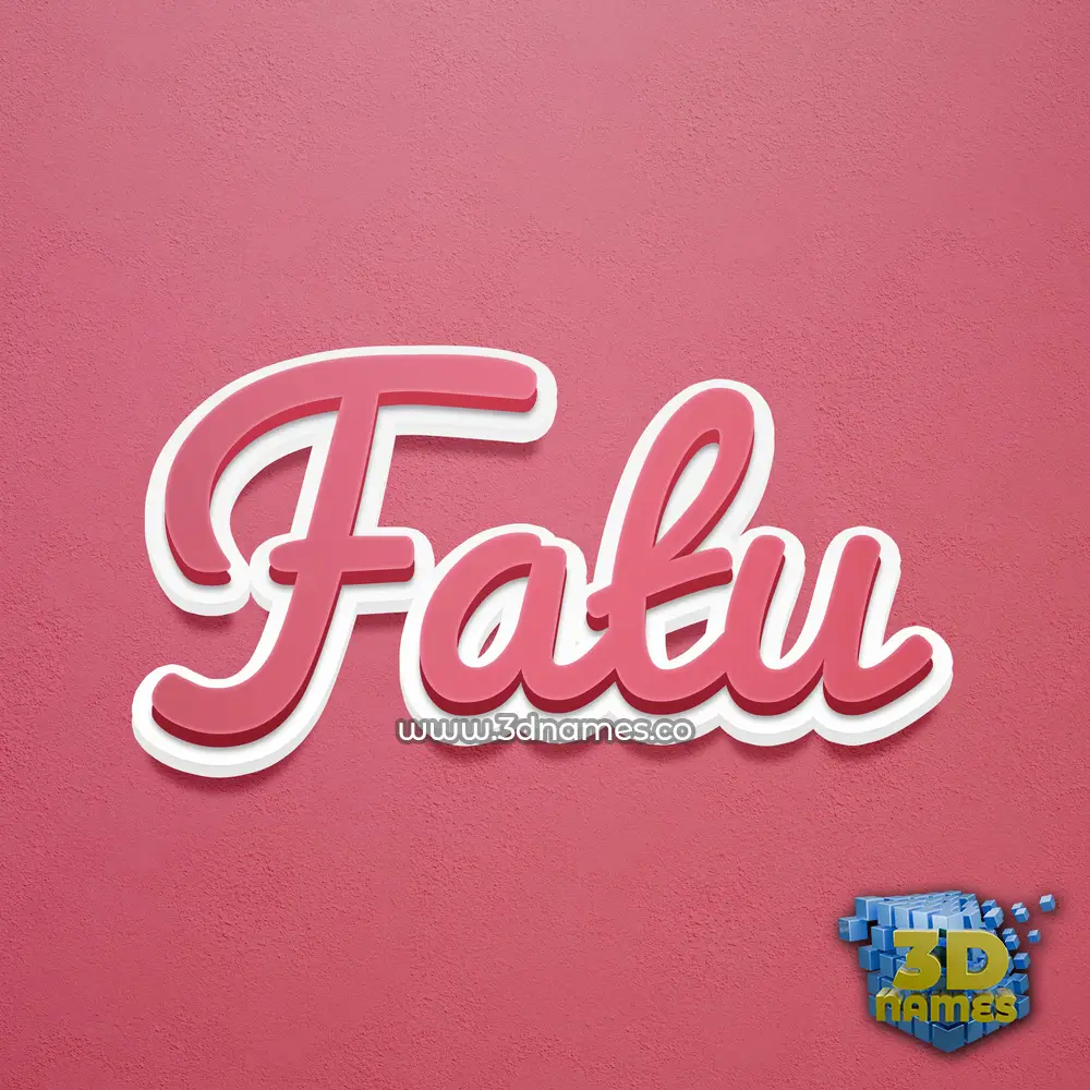 fatu in Red Scribble style - 3D name wallpaper