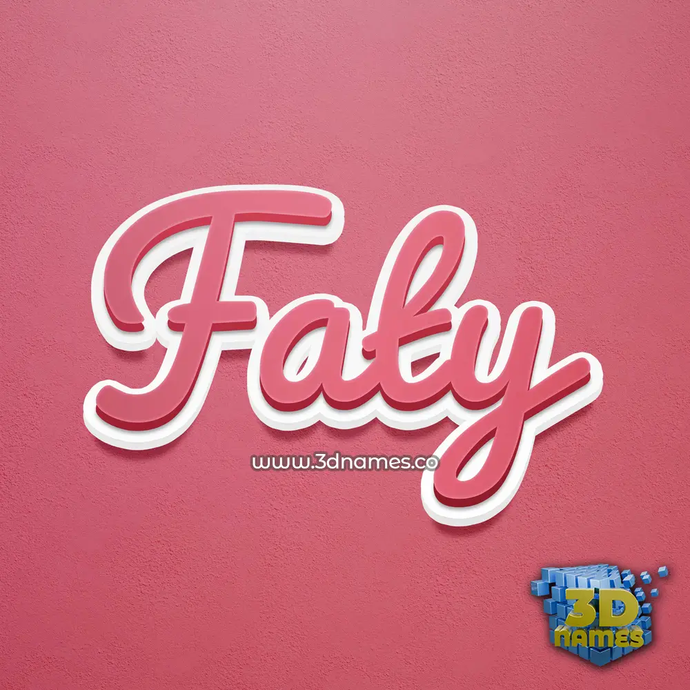faty in Red Scribble style - 3D name wallpaper