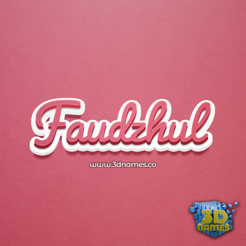 faudzhul in Red Scribble style - 3D name wallpaper