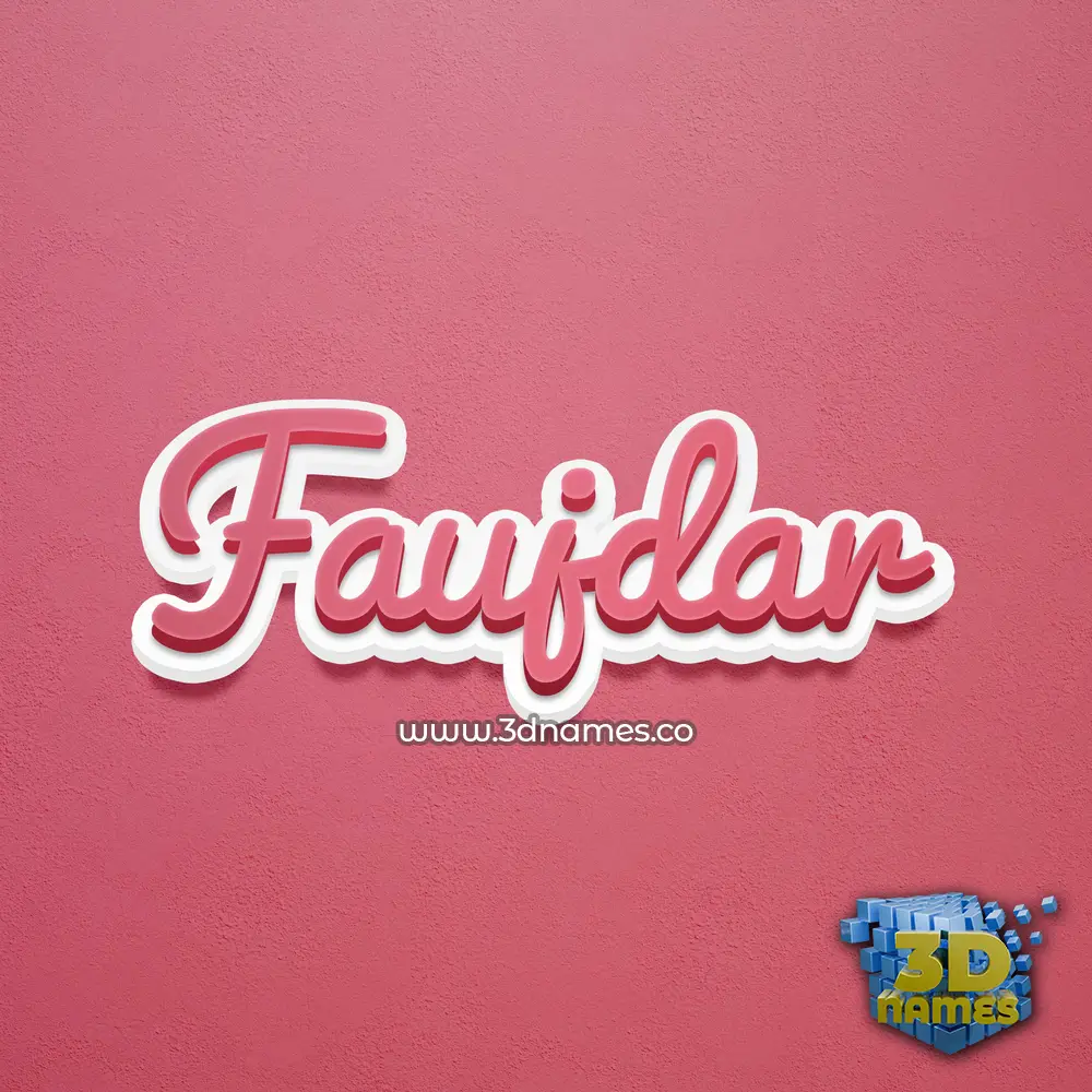 faujdar in Red Scribble style - 3D name wallpaper