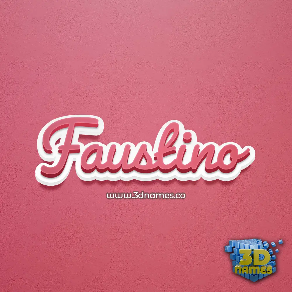 faustino in Red Scribble style - 3D name wallpaper