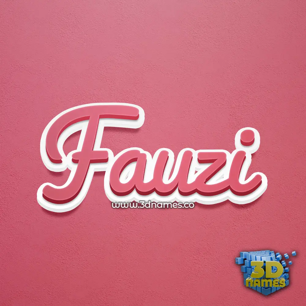 fauzi in Red Scribble style - 3D name wallpaper