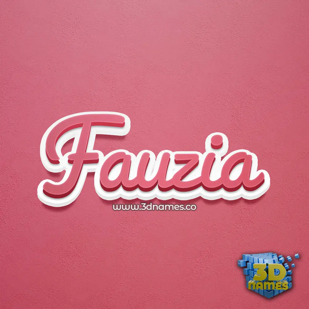 fauzia in Red Scribble style - 3D name wallpaper