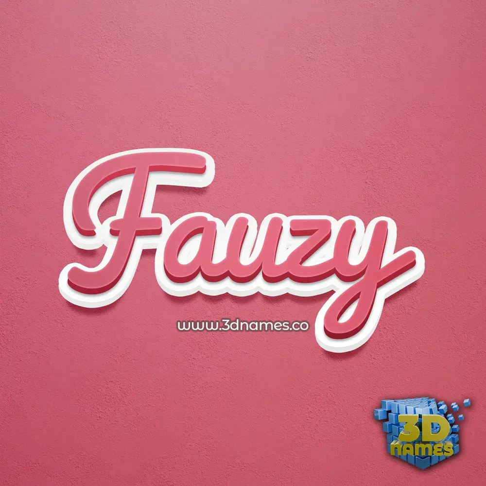 fauzy in Red Scribble style - 3D name wallpaper