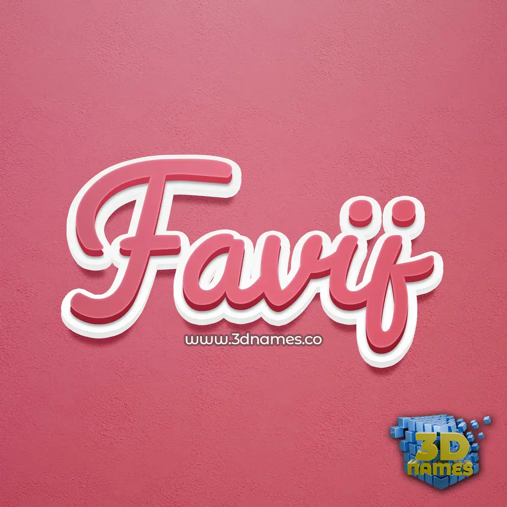 favij in Red Scribble style - 3D name wallpaper