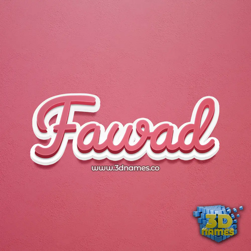 fawad in Red Scribble style - 3D name wallpaper