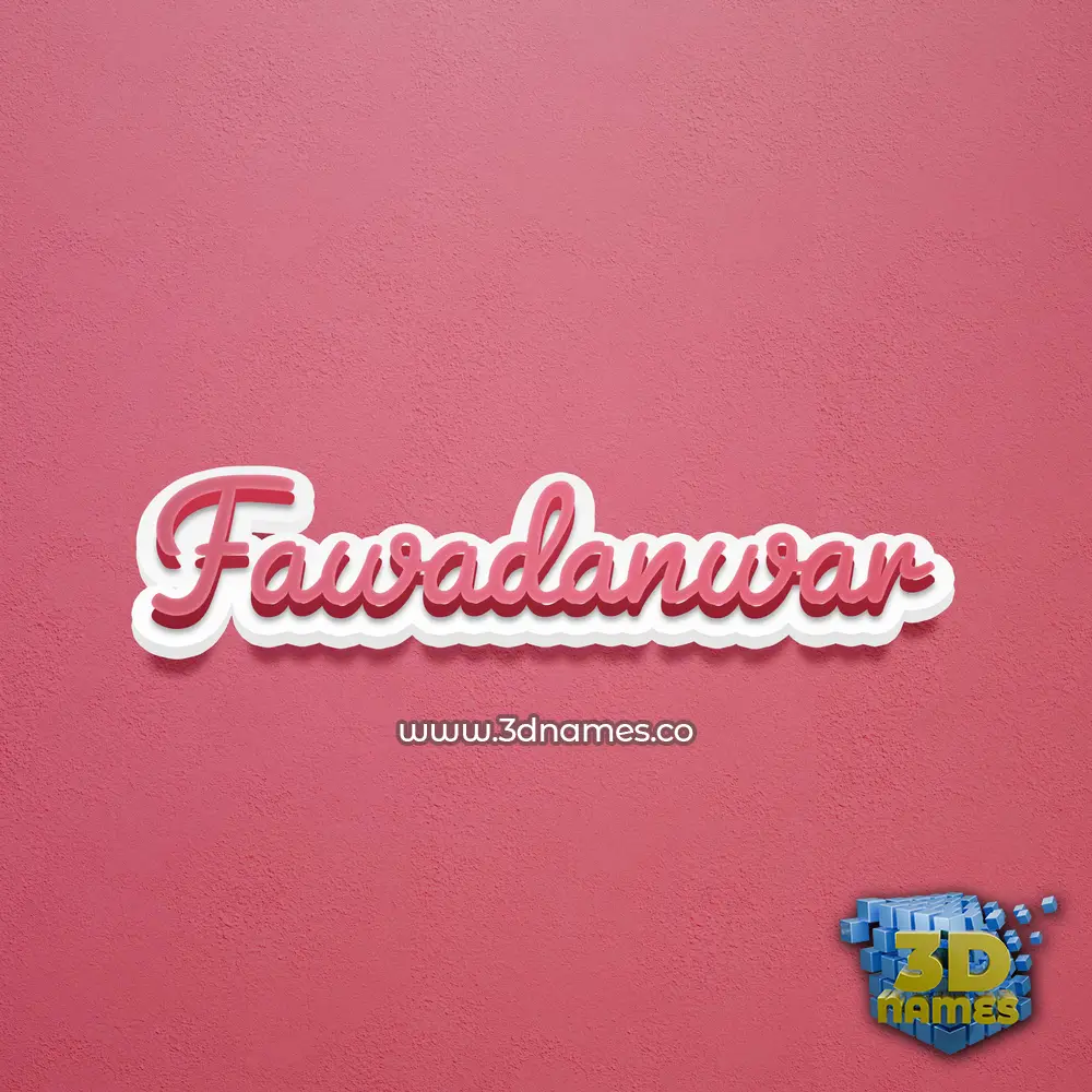 fawadanwar in Red Scribble style - 3D name wallpaper