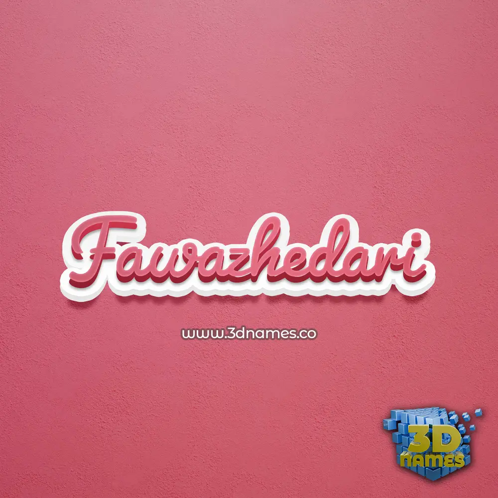 fawazhedari in Red Scribble style - 3D name wallpaper