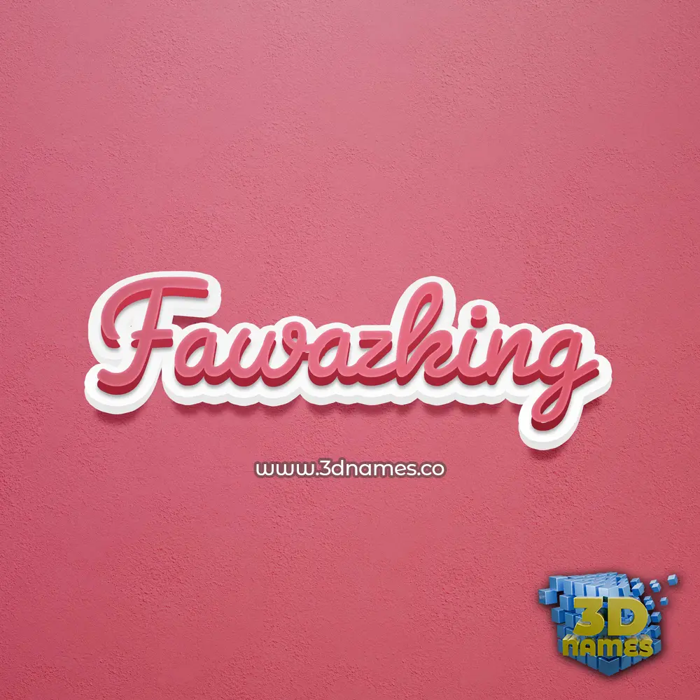 fawazking in Red Scribble style - 3D name wallpaper