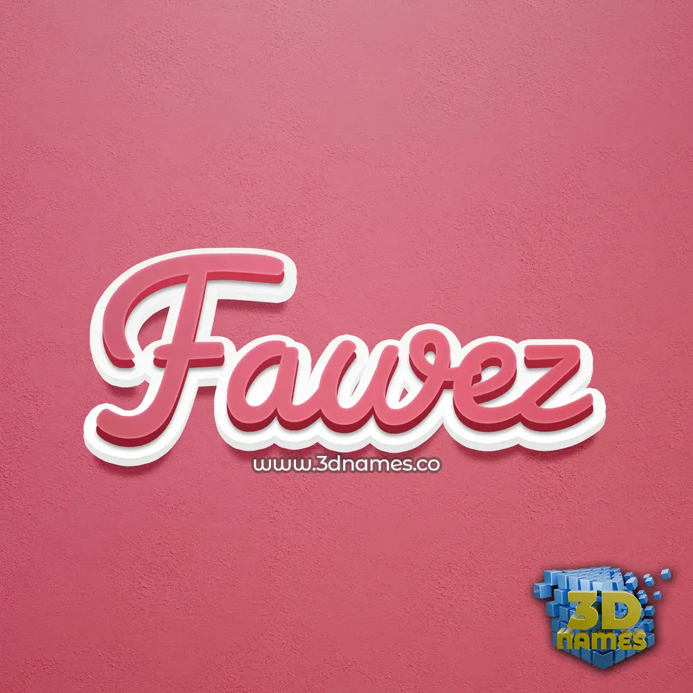 fawez in Red Scribble style - 3D name wallpaper