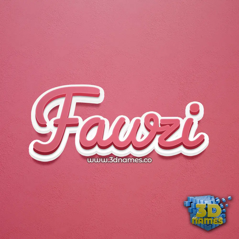 fawzi in Red Scribble style - 3D name wallpaper