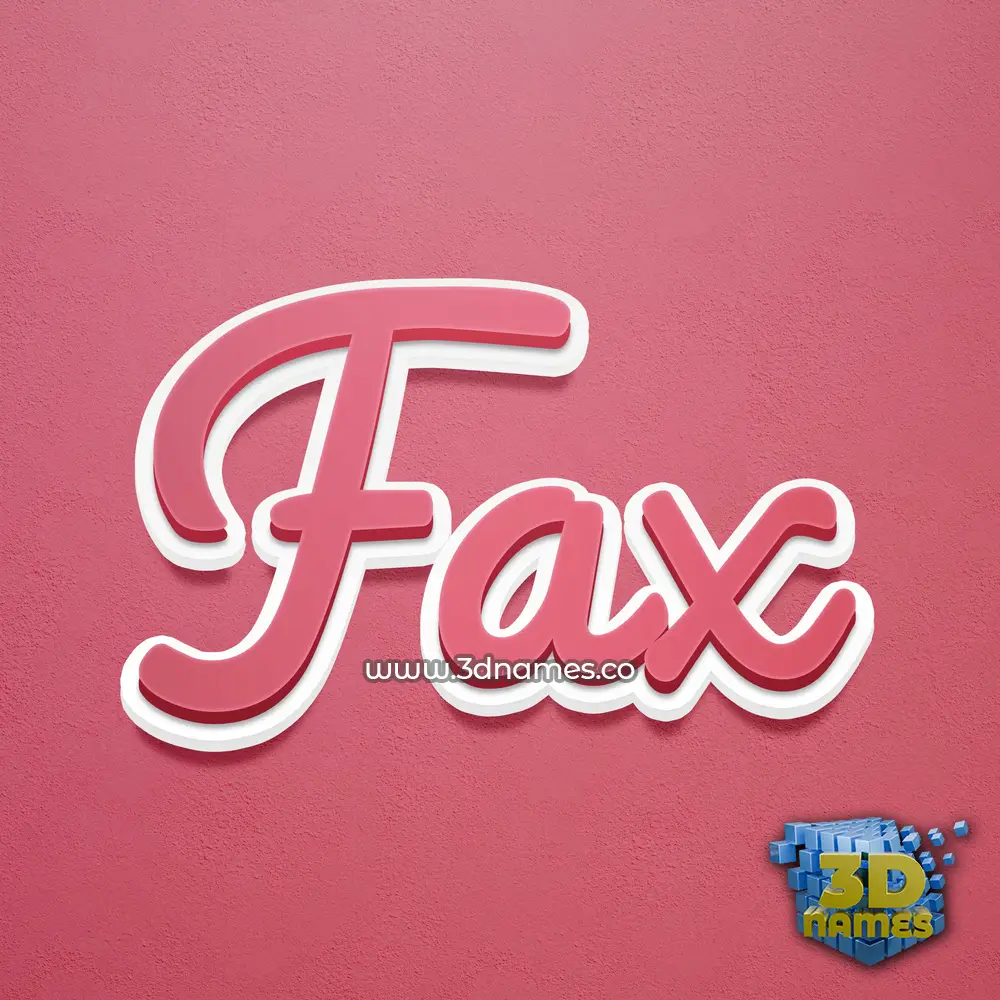 fax in Red Scribble style - 3D name wallpaper