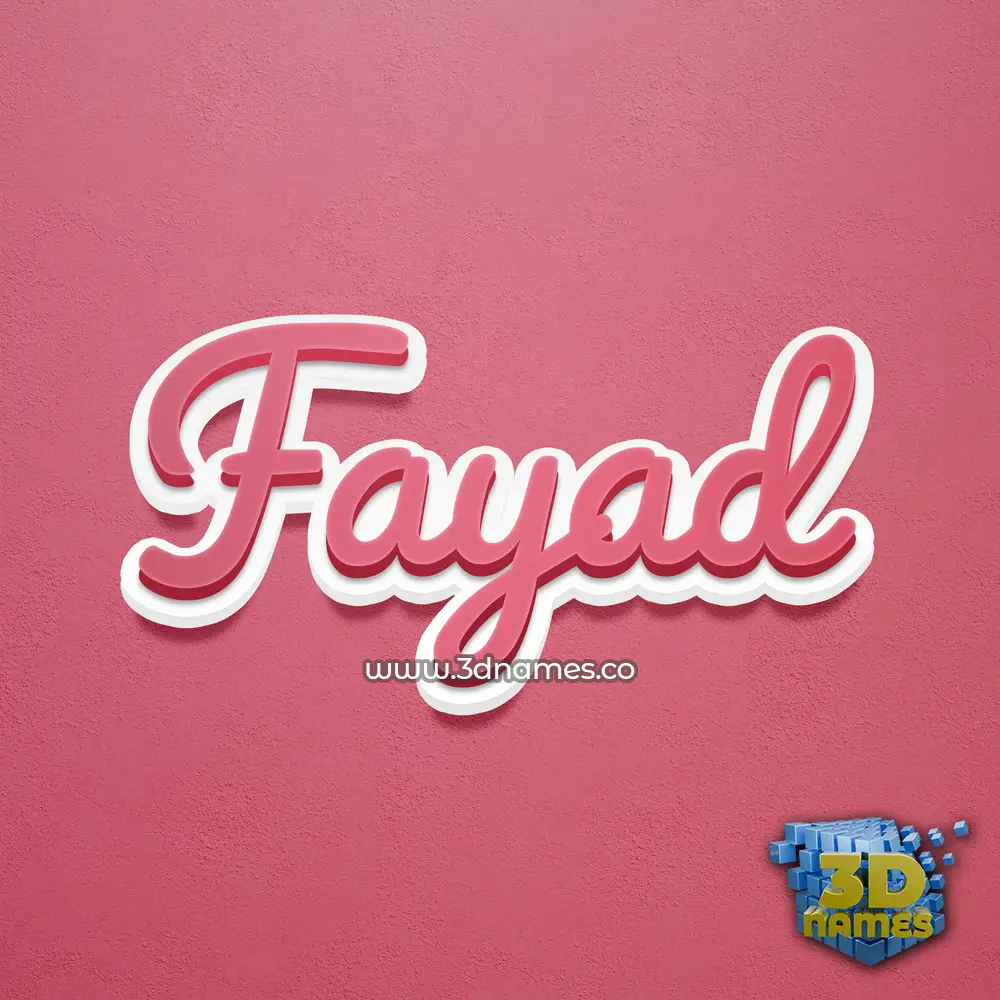 fayad in Red Scribble style - 3D name wallpaper