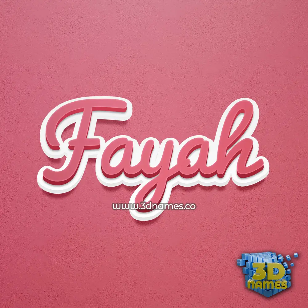 fayah in Red Scribble style - 3D name wallpaper