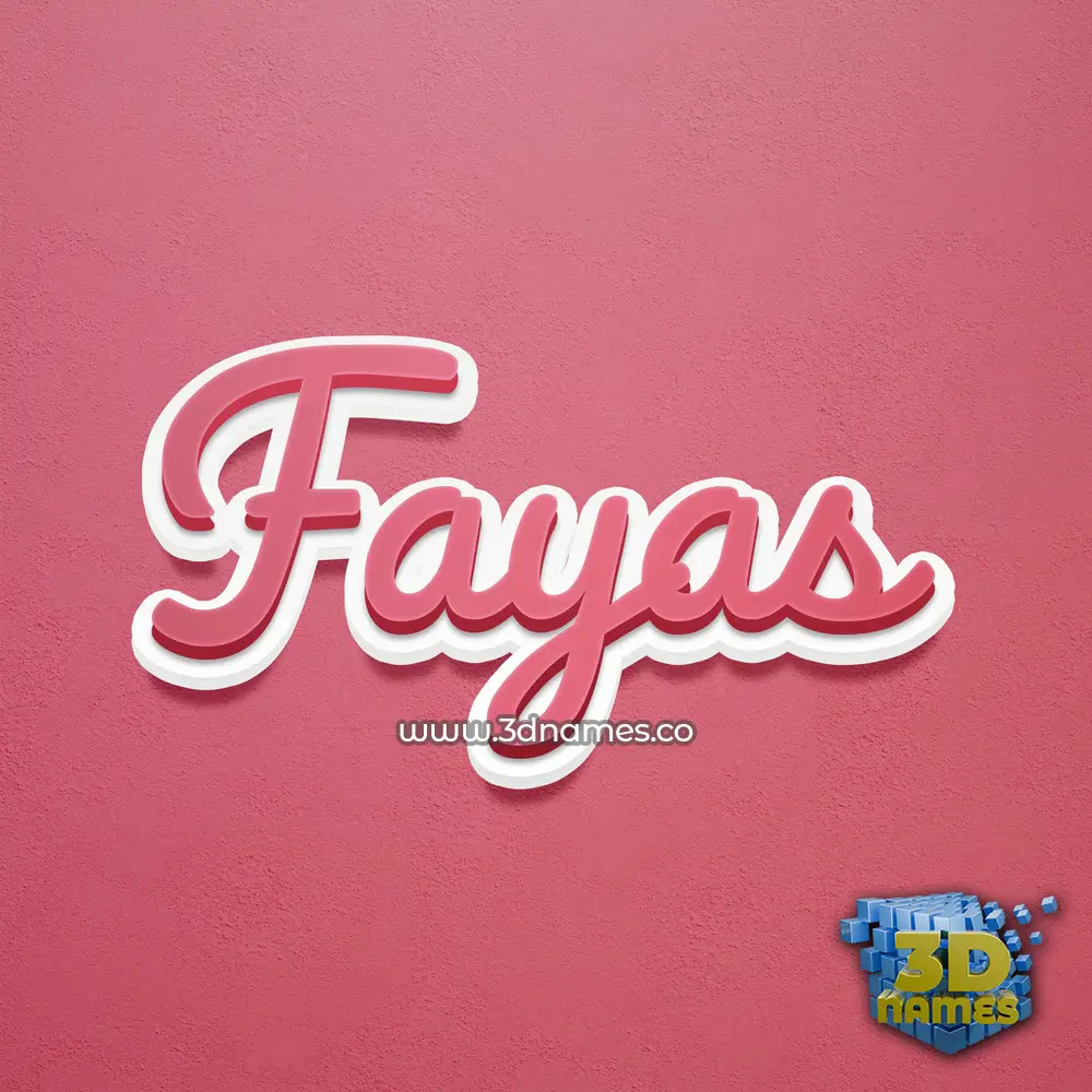 fayas in Red Scribble style - 3D name wallpaper