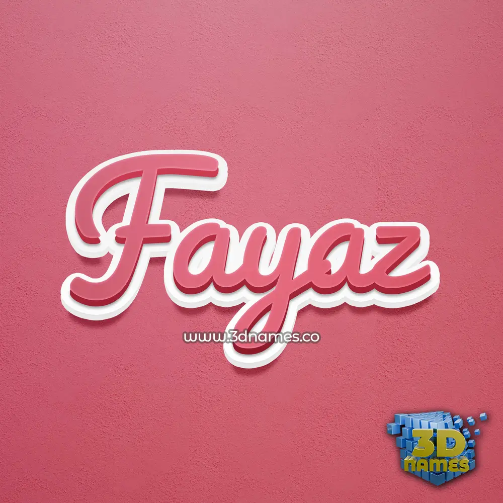 fayaz in Red Scribble style - 3D name wallpaper