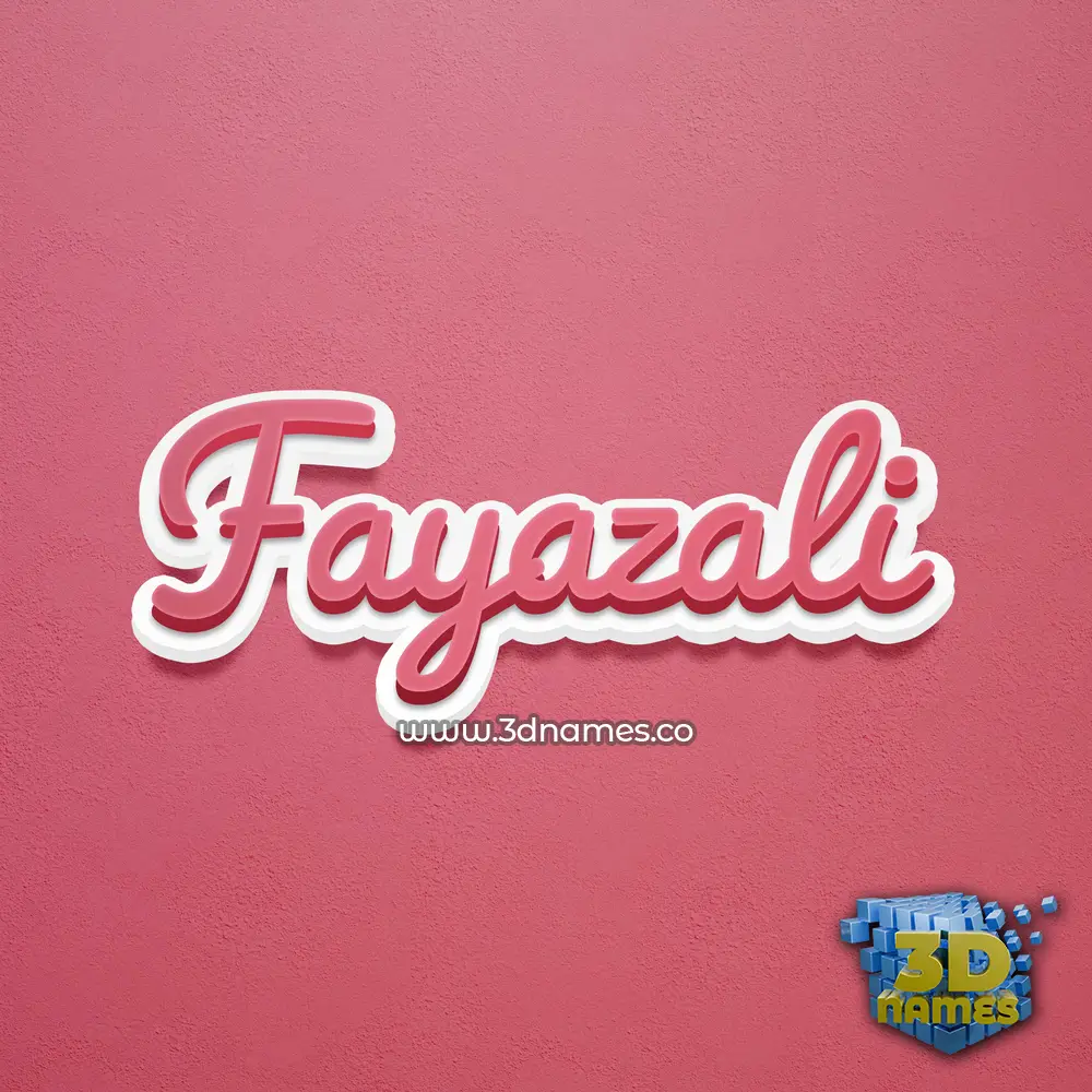 fayazali in Red Scribble style - 3D name wallpaper