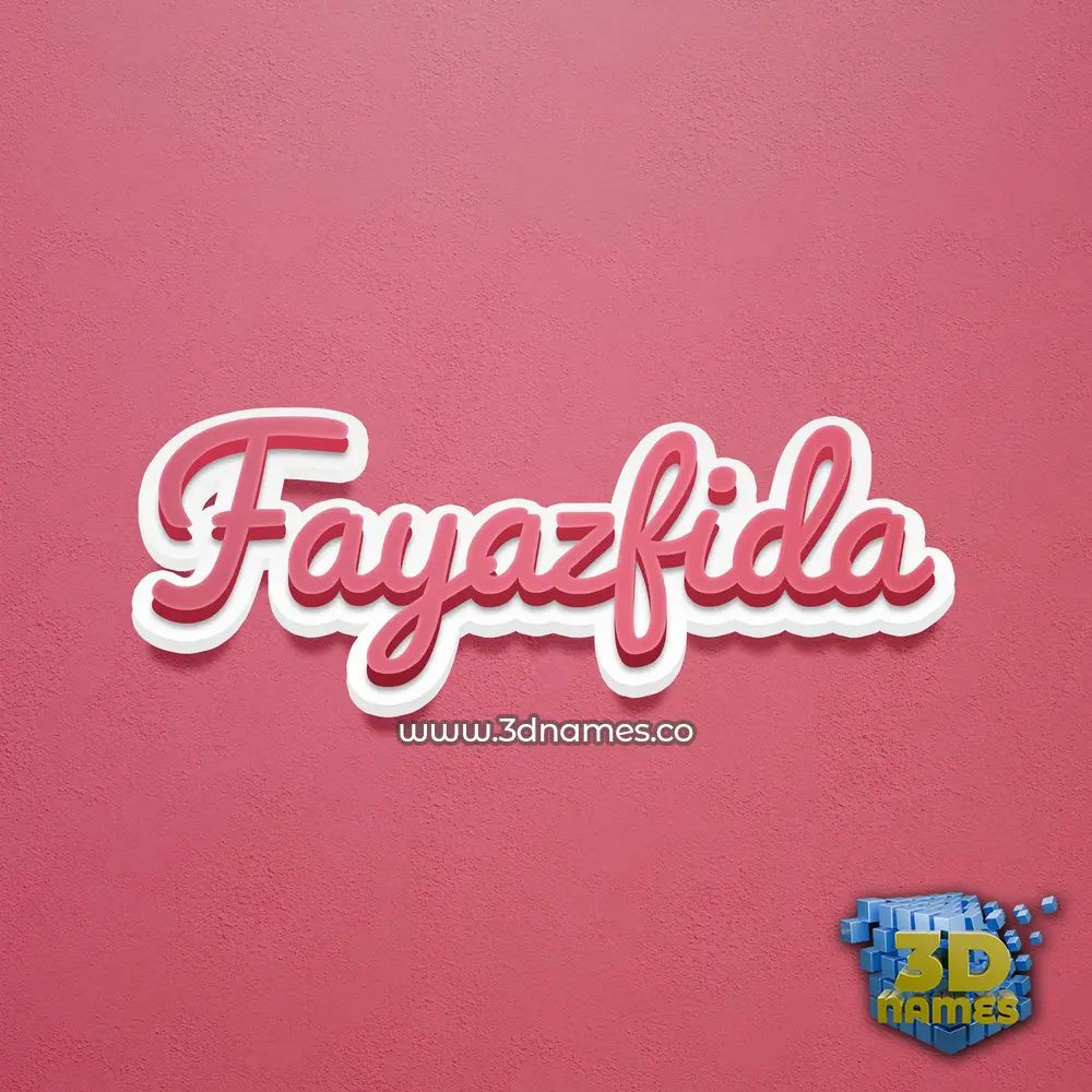 fayazfida in Red Scribble style - 3D name wallpaper