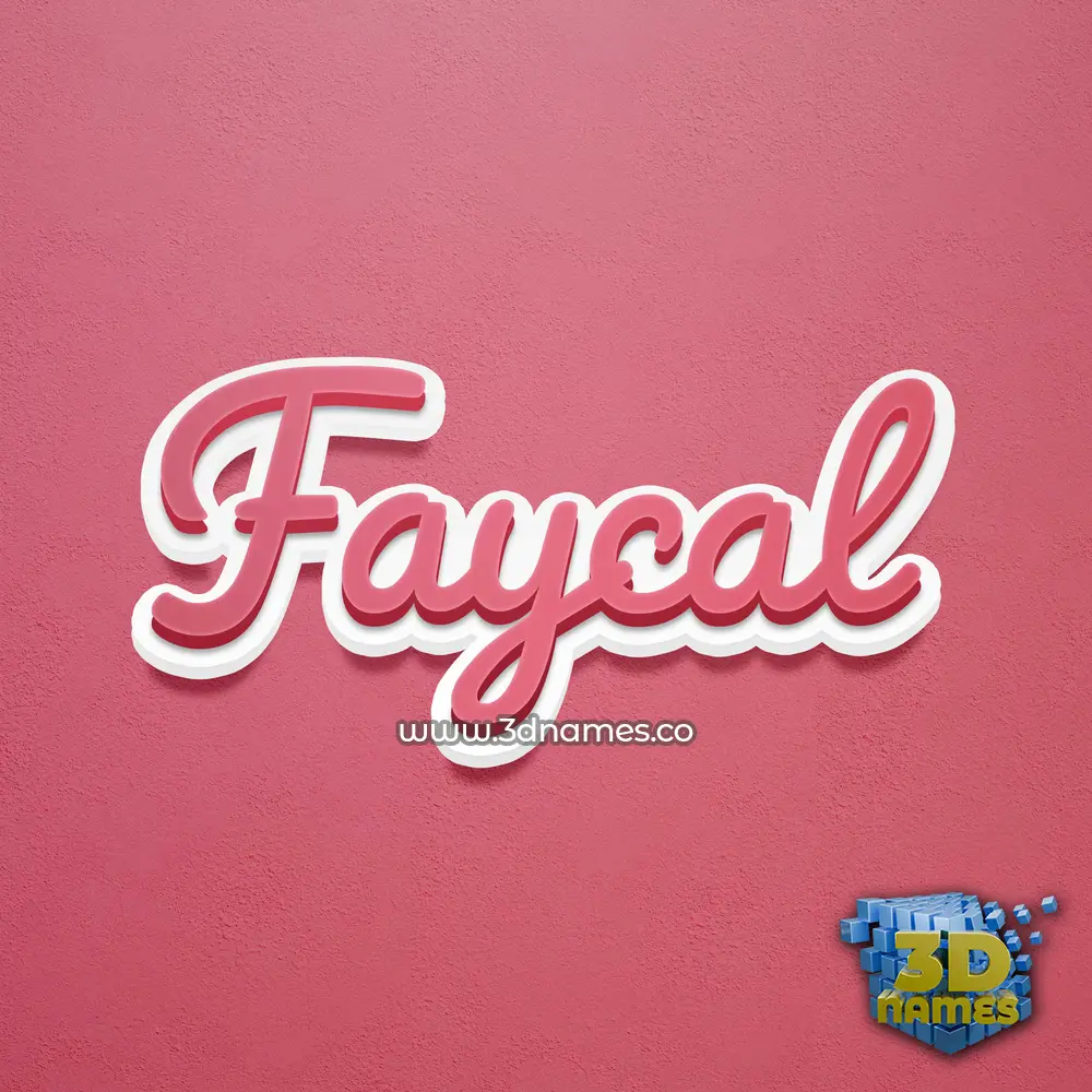 faycal in Red Scribble style - 3D name wallpaper