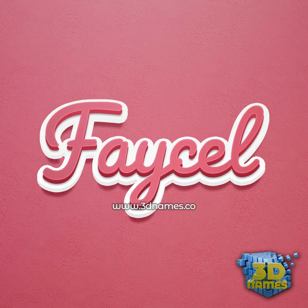 faycel in Red Scribble style - 3D name wallpaper