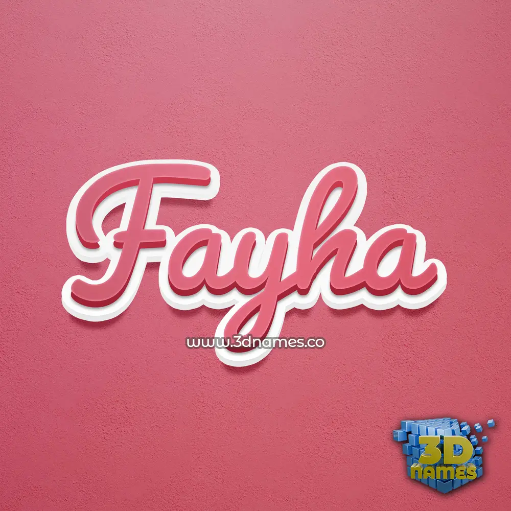 fayha in Red Scribble style - 3D name wallpaper