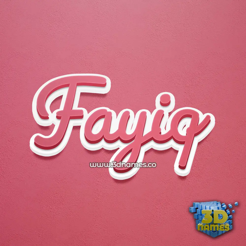 fayiq in Red Scribble style - 3D name wallpaper