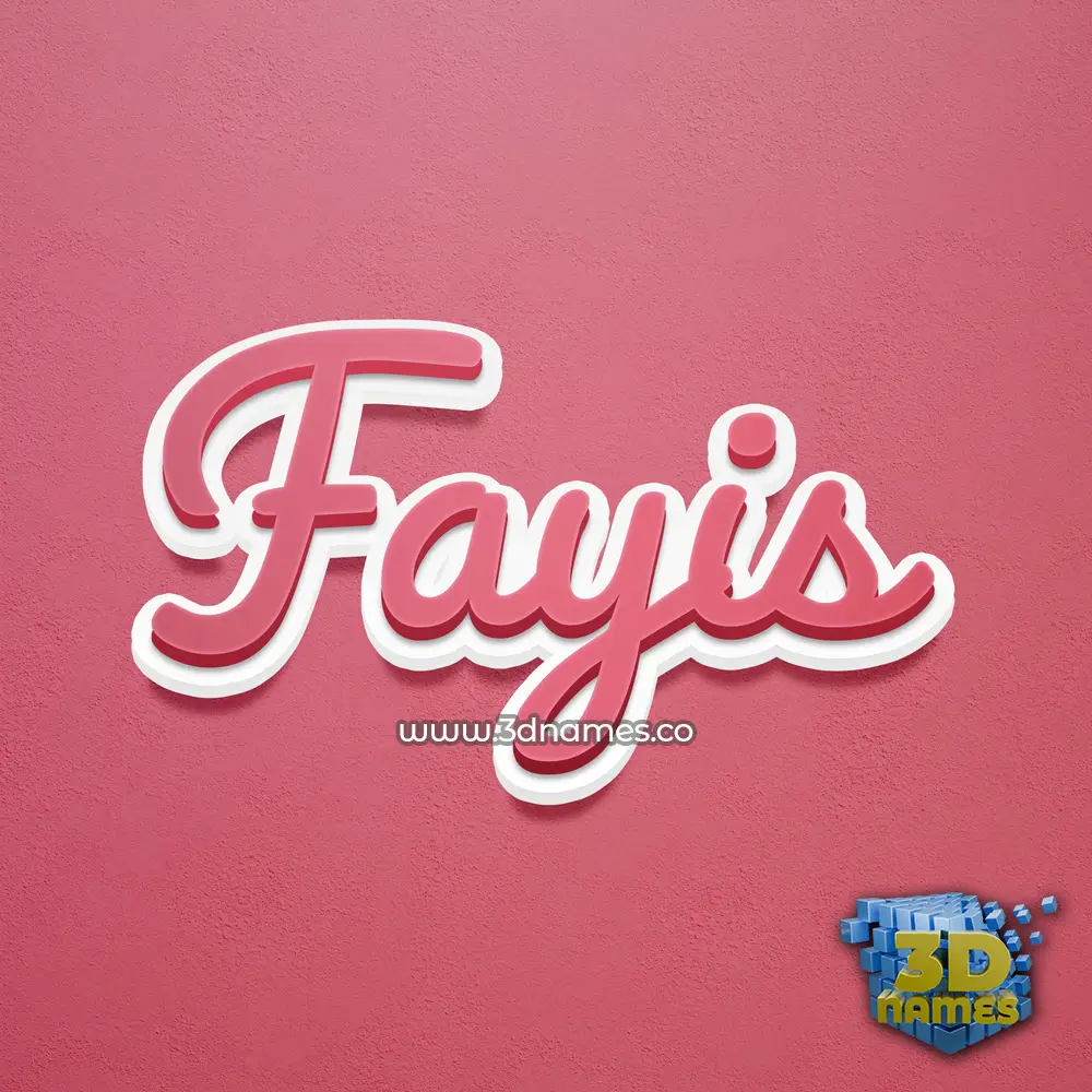 fayis in Red Scribble style - 3D name wallpaper