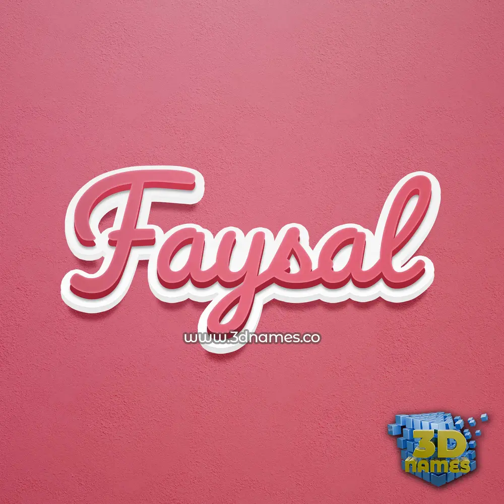faysal in Red Scribble style - 3D name wallpaper