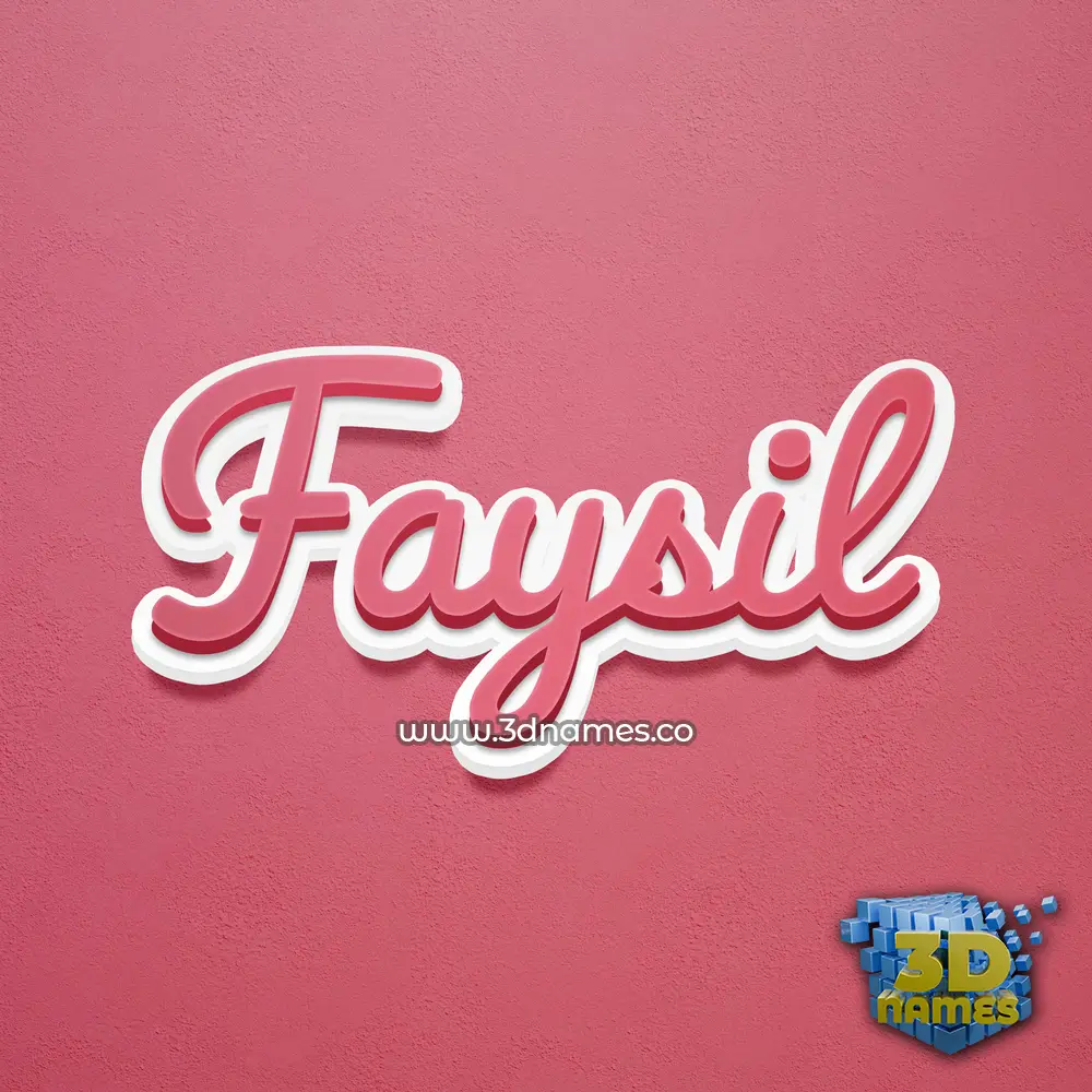faysil in Red Scribble style - 3D name wallpaper
