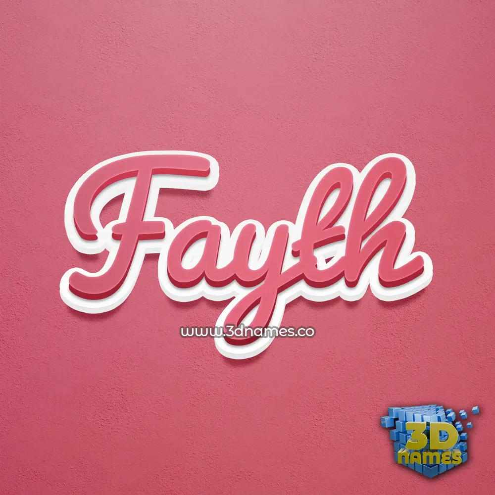 fayth in Red Scribble style - 3D name wallpaper