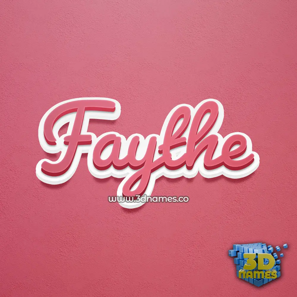 faythe in Red Scribble style - 3D name wallpaper