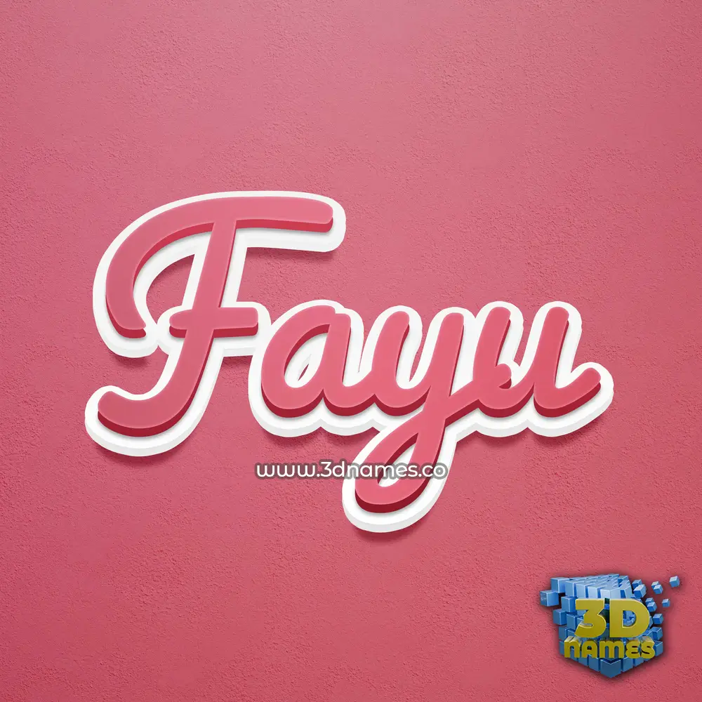 fayu in Red Scribble style - 3D name wallpaper