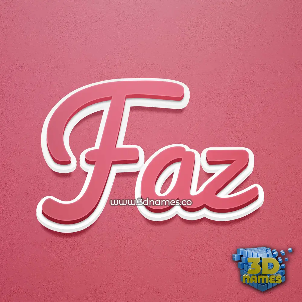 faz in Red Scribble style - 3D name wallpaper