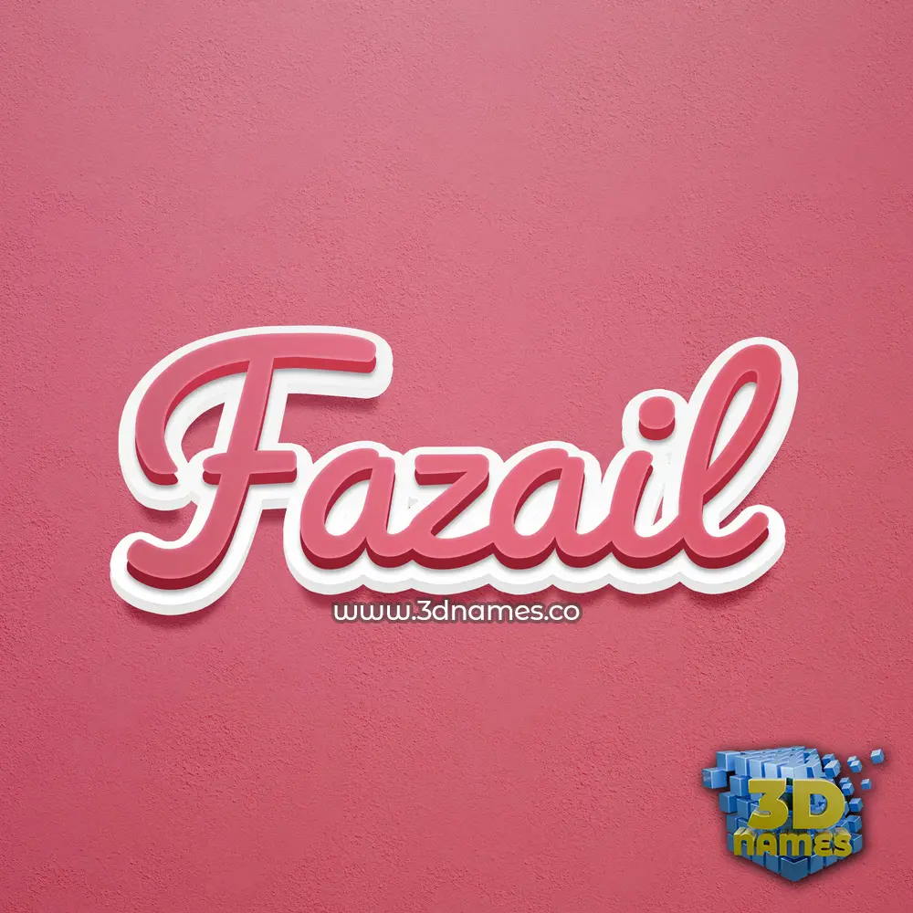 fazail in Red Scribble style - 3D name wallpaper