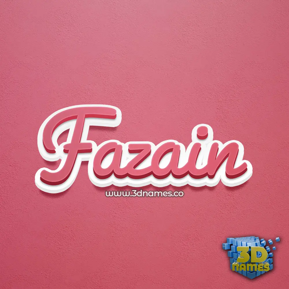 fazain in Red Scribble style - 3D name wallpaper