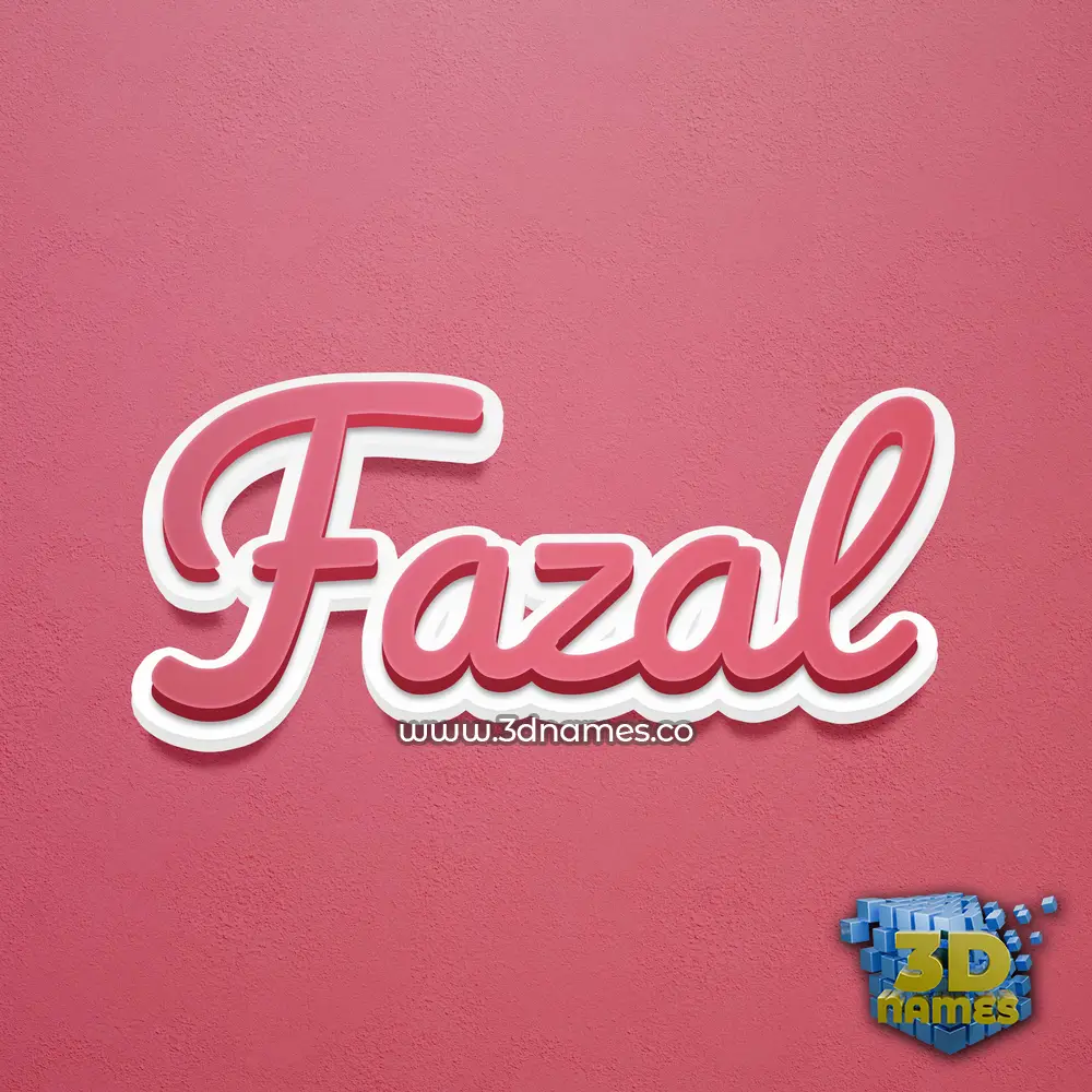 fazal in Red Scribble style - 3D name wallpaper