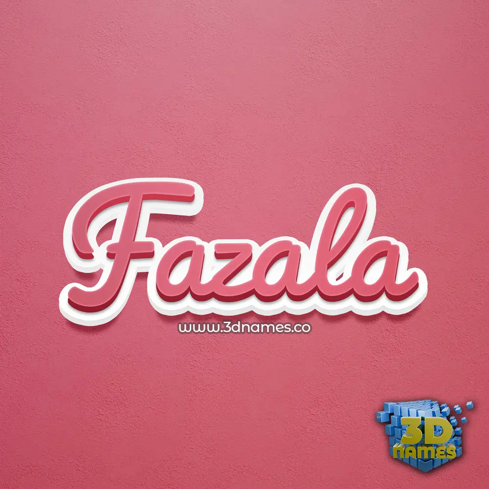 fazala in Red Scribble style - 3D name wallpaper