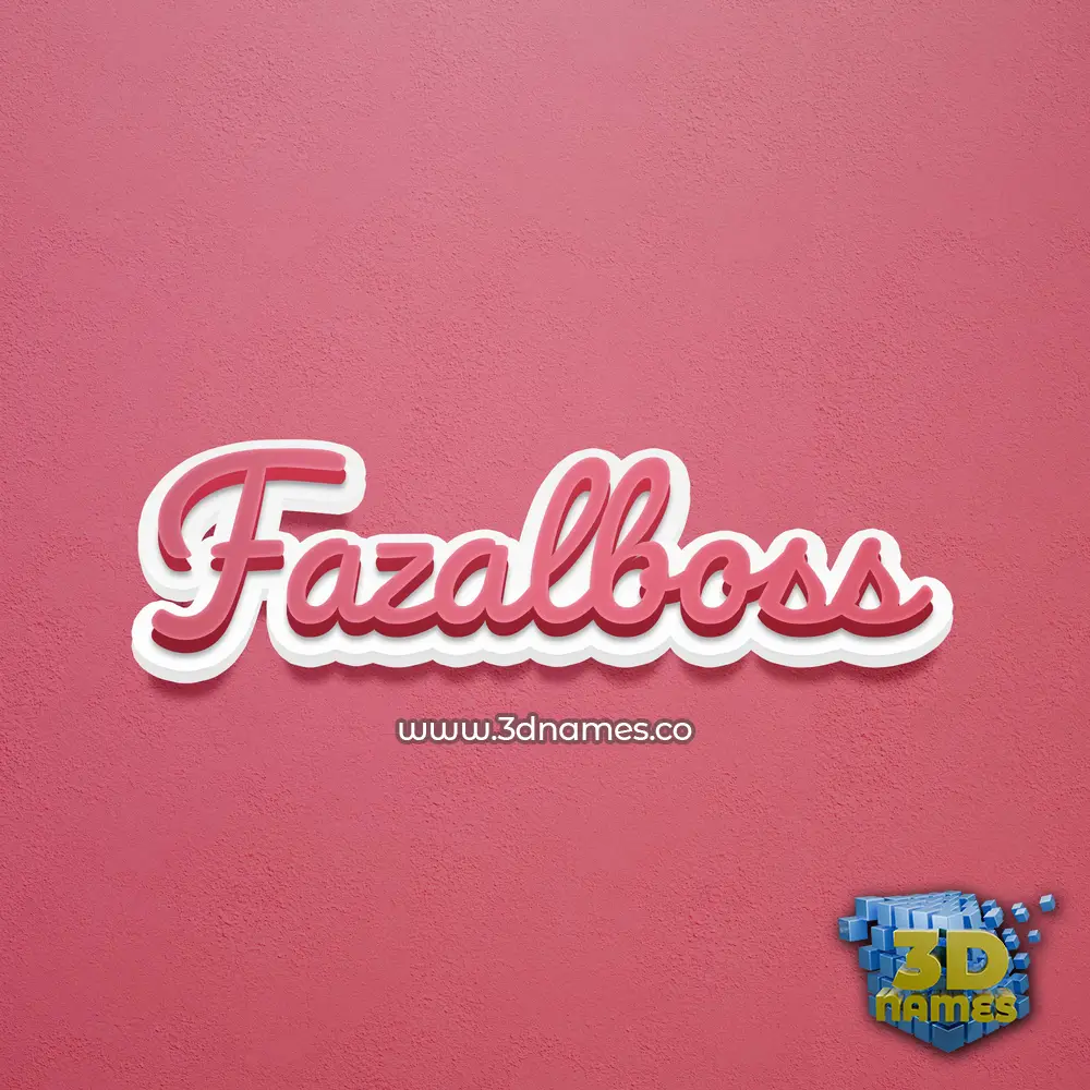 fazalboss in Red Scribble style - 3D name wallpaper