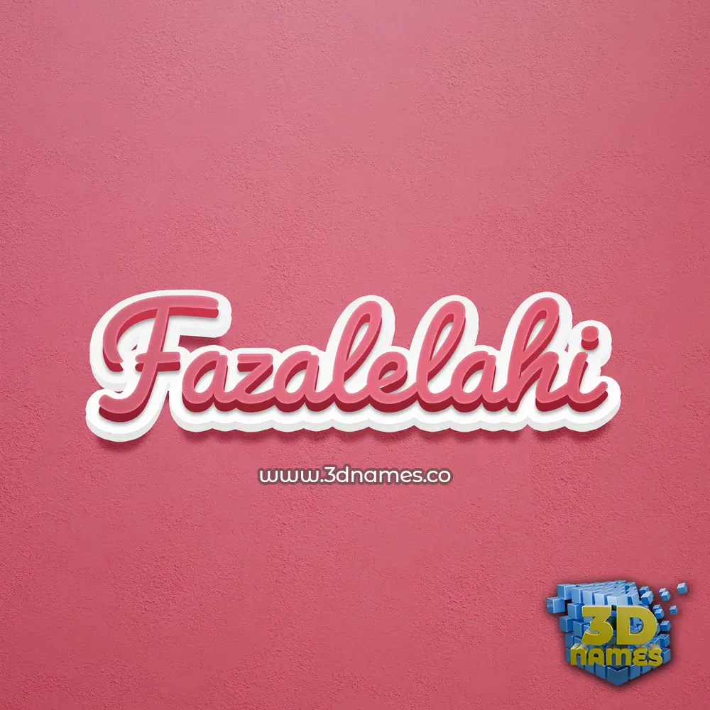 fazalelahi in Red Scribble style - 3D name wallpaper