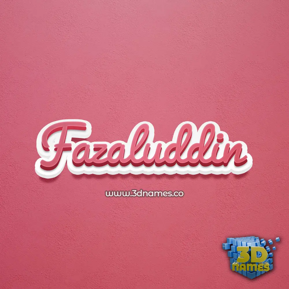 fazaluddin in Red Scribble style - 3D name wallpaper