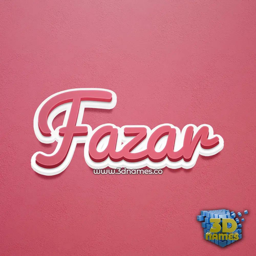 fazar in Red Scribble style - 3D name wallpaper