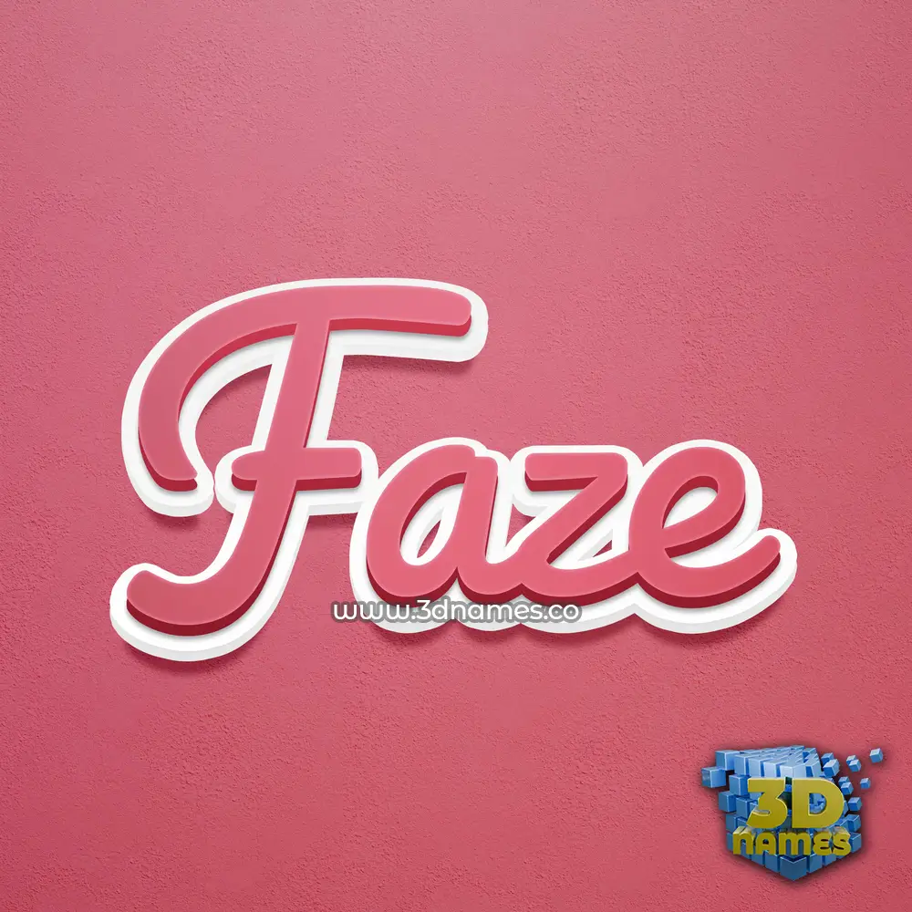 faze in Red Scribble style - 3D name wallpaper