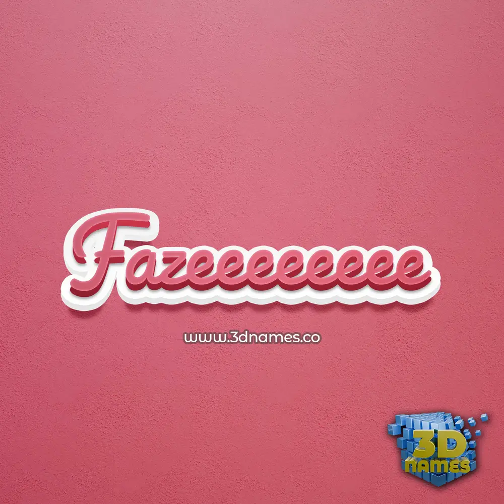 fazeeeeeeee in Red Scribble style - 3D name wallpaper