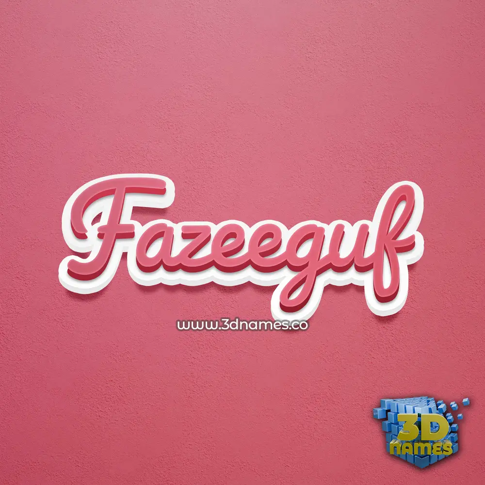 fazeeguf in Red Scribble style - 3D name wallpaper