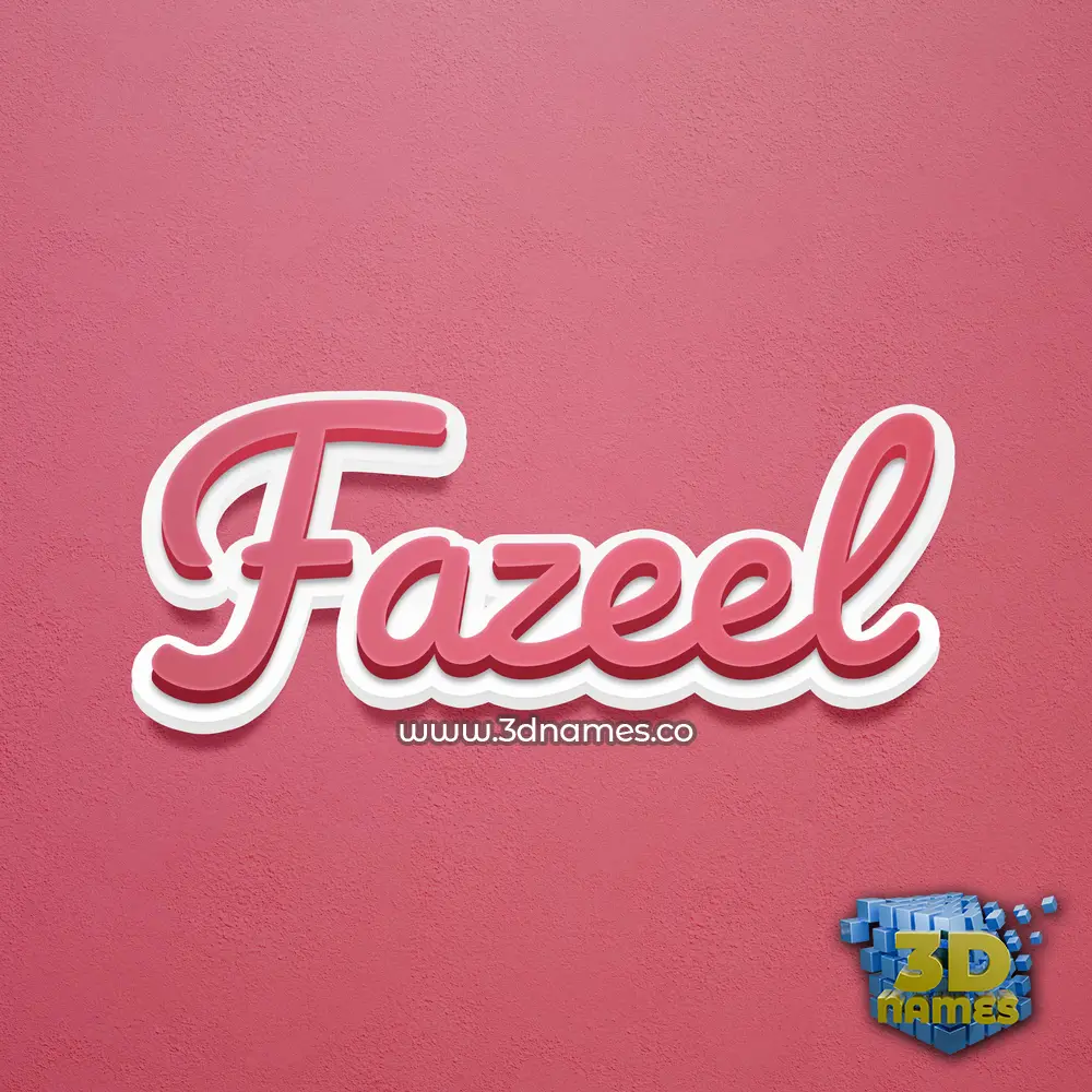 fazeel in Red Scribble style - 3D name wallpaper