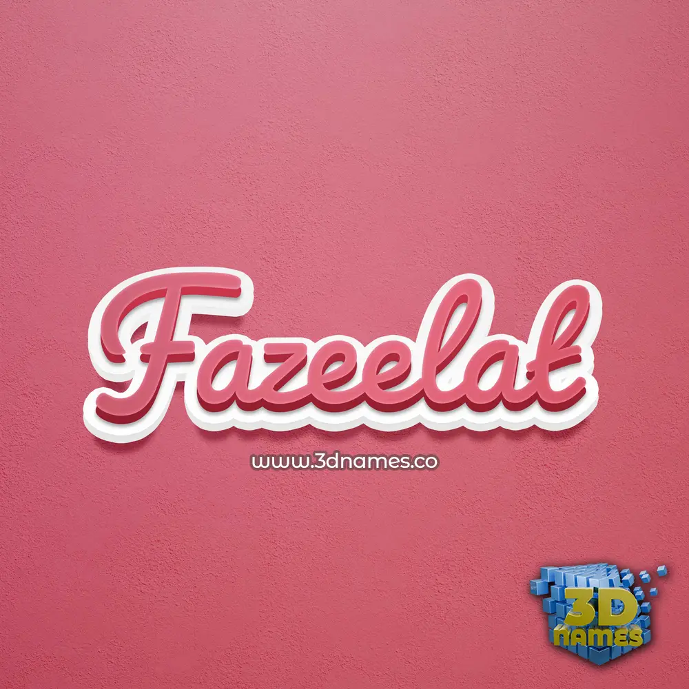 fazeelat in Red Scribble style - 3D name wallpaper